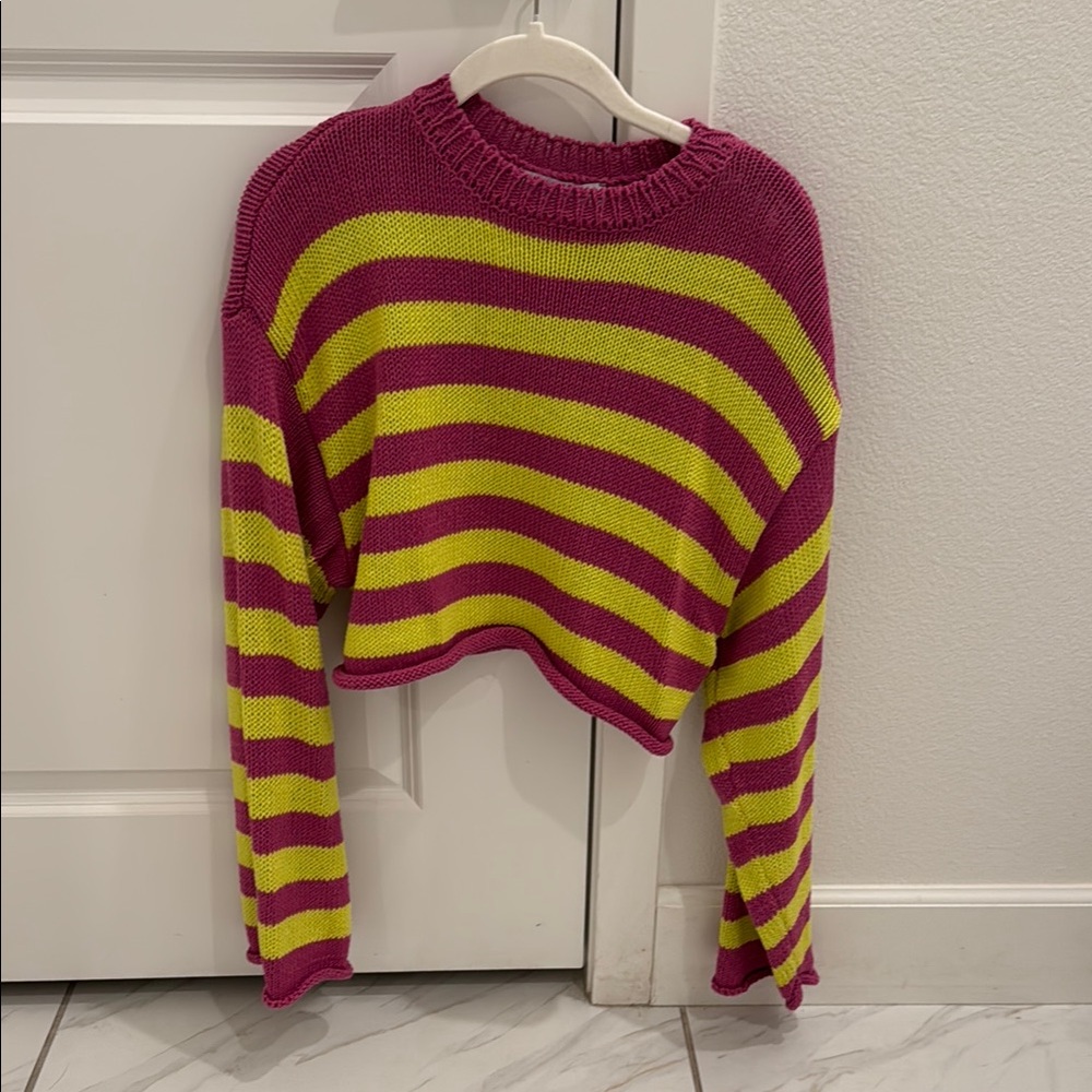 Zara Striped Cowl Neck Sweater